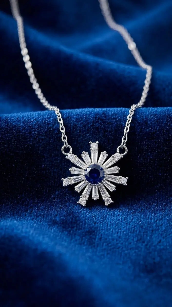 royal-sapphire-blue-sunburst-zircon-necklace-silver-mishi-collections
